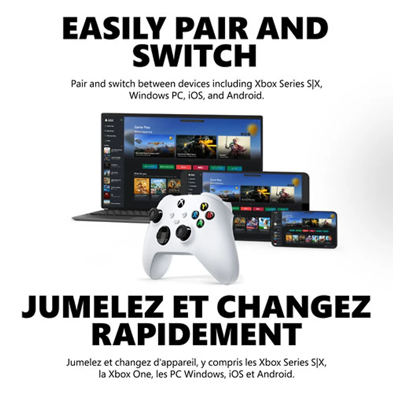 Manette sans fil Xbox pour Xbox Series X|S/Xbox One/Windows - Blanc robot