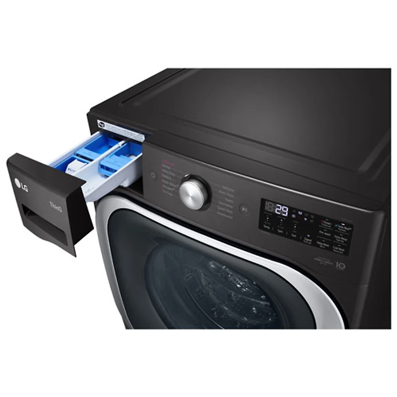 Laveuse à vapeur haute efficacité à chargement frontal de 6,0 pi³ de LG (WM8900HBA) - Acier noir
