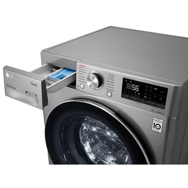 Ensemble laveuse et sécheuse électriques haute efficacité de 2,6 pi³ de LG (WM3555HVA) - Gris acier