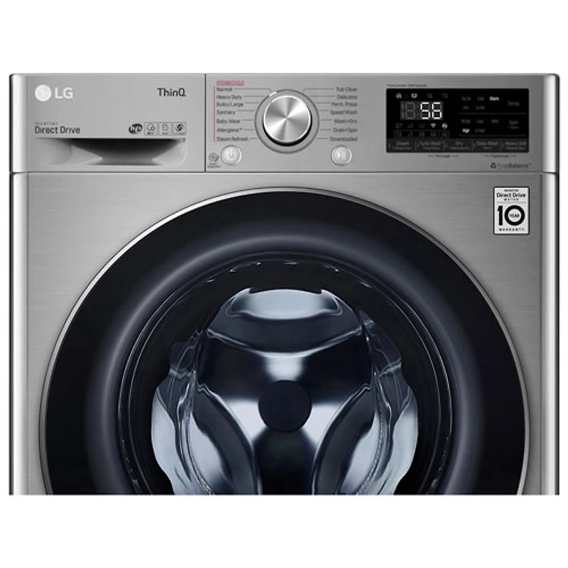 Ensemble laveuse et sécheuse électriques haute efficacité de 2,6 pi³ de LG (WM3555HVA) - Gris acier