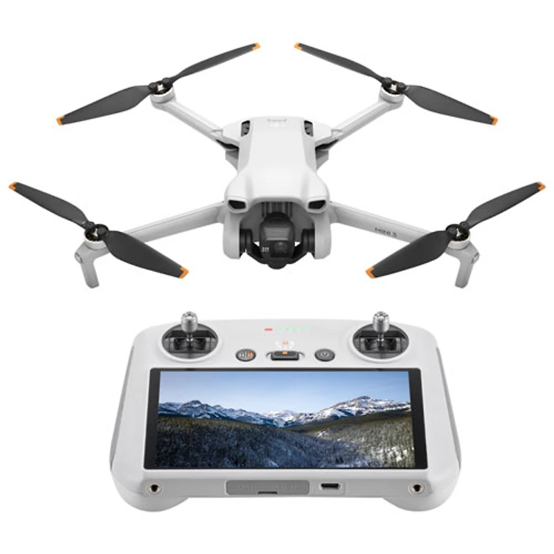 DJI Mini 3 Quadcopter Drone & Remote Control with Built-in Screen (DJI RC) - Grey