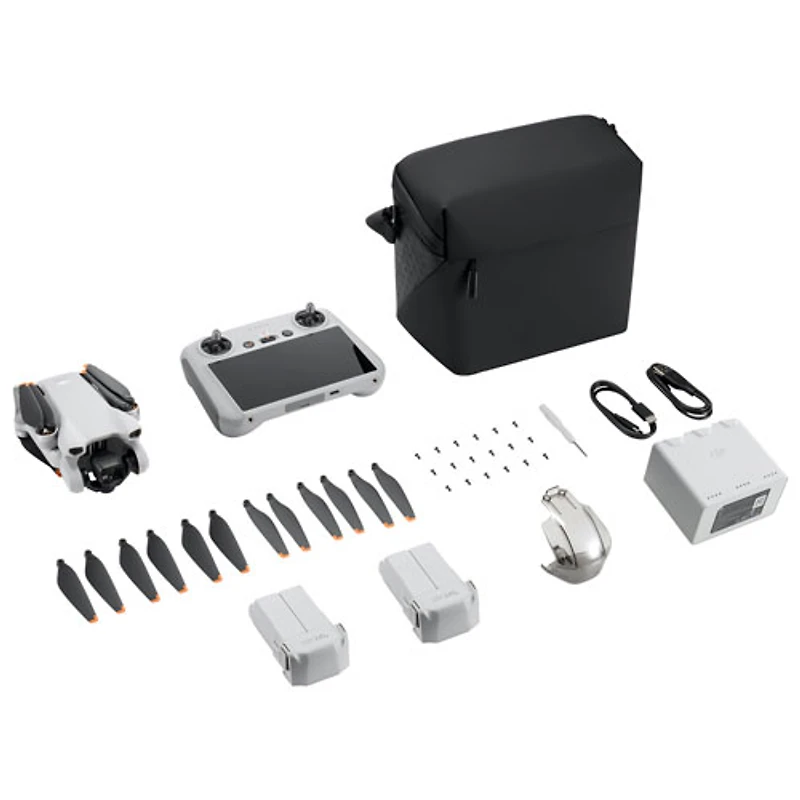 Ensemble Fly More avec quadricoptère Mini 3 de DJI, télécommande et écran intégré (DJI RC) - Gris