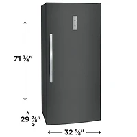 Congélateur vertical sans givre de 20 pi³ de Frigidaire (FFUE2024AN) - Carbone