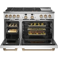 Café 48" 8.25 Cu Ft Double Oven 6-Burner Freestanding Dual Fuel Air Fry Range (C2Y486P4TW2) - Matte White