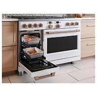 Café 48" 8.25 Cu Ft Double Oven 6-Burner Freestanding Dual Fuel Air Fry Range (C2Y486P4TW2) - Matte White