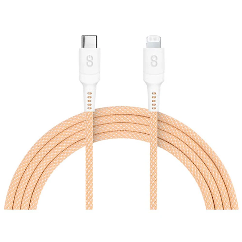 LOGiiX Vibrance 1.5m (4.9 ft.) Braided Lightning to USB-C Cable (LGX-13329) - Orange