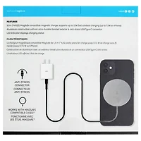 LOGiiX Piston Connect 15W Wireless Charging Pad with MagSafe - Silver