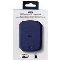 Chargeur portable USB-C de 5000 mAh Piston Power de LOGiiX avec MagSafe - Bleu marine