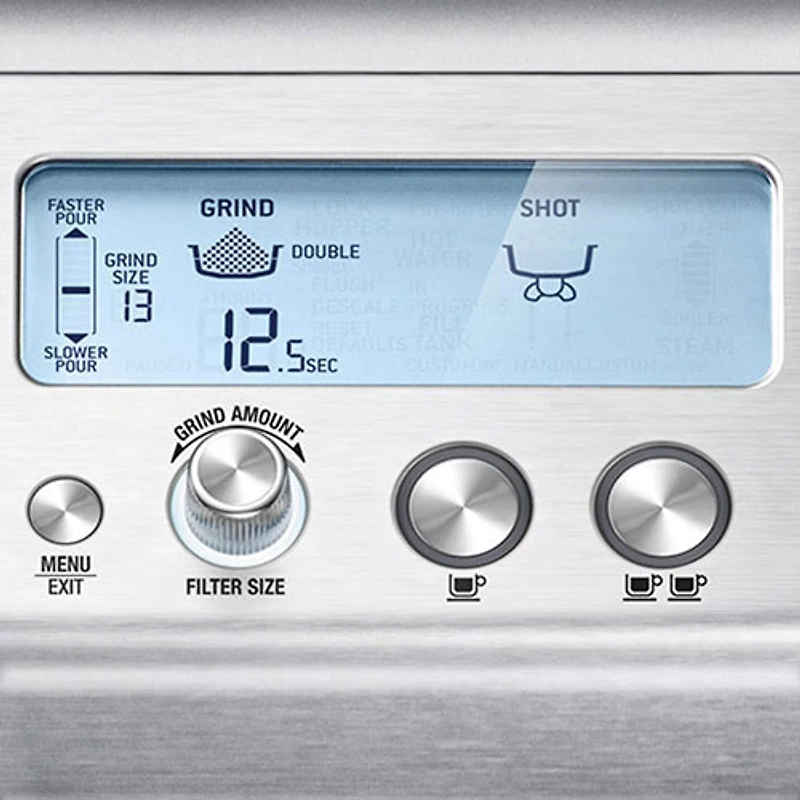 Remis à neuf (Bon état) - Machine à expresso Barista Pro de Breville avec moussoir et moulin à café - Noyer fumé - Reconditionné par Breville