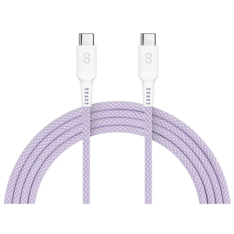 Câble tressé USB-C à USB-C de 1,5 m (4,9 pi) Vibrance de LOGiiX (LGX-13372) - Violet