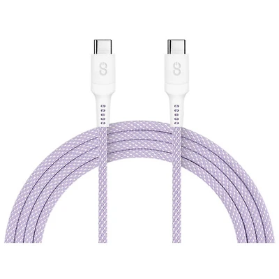 Câble tressé USB-C à USB-C de 1,5 m (4,9 pi) Vibrance de LOGiiX (LGX-13372) - Violet