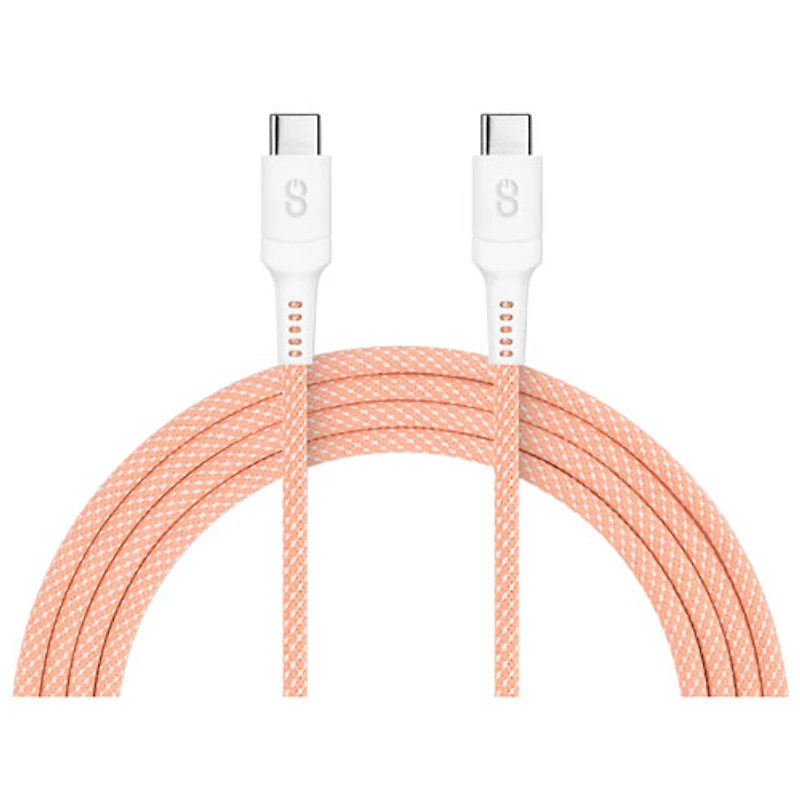 LOGiiX Vibrance 1.5m (4.9 ft.) USB-C to USB-C Braided Cable (LGX-13376) - Pink