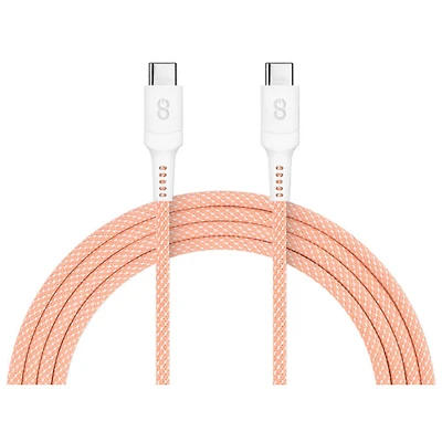 LOGiiX Vibrance 1.5m (4.9 ft.) USB-C to USB-C Braided Cable (LGX-13376) - Pink