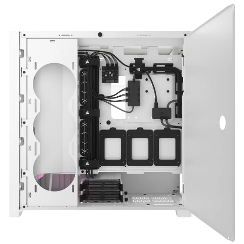 Tour d'ordinateur mi-haute ATX 5000D Airflow à éclairage RVB de Corsair - Blanc