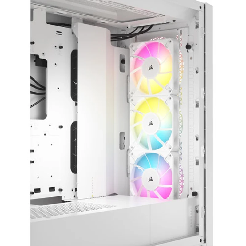 Tour d'ordinateur mi-haute ATX 5000D Airflow à éclairage RVB de Corsair - Blanc