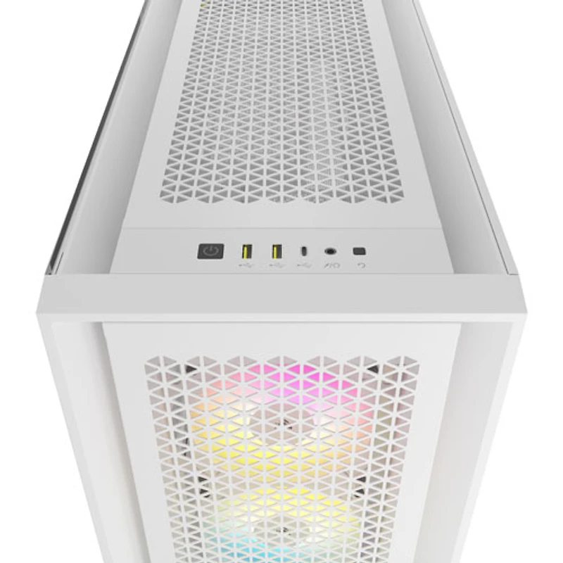 Tour d'ordinateur mi-haute ATX 5000D Airflow à éclairage RVB de Corsair - Blanc