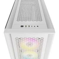 Tour d'ordinateur mi-haute ATX 5000D Airflow à éclairage RVB de Corsair - Blanc