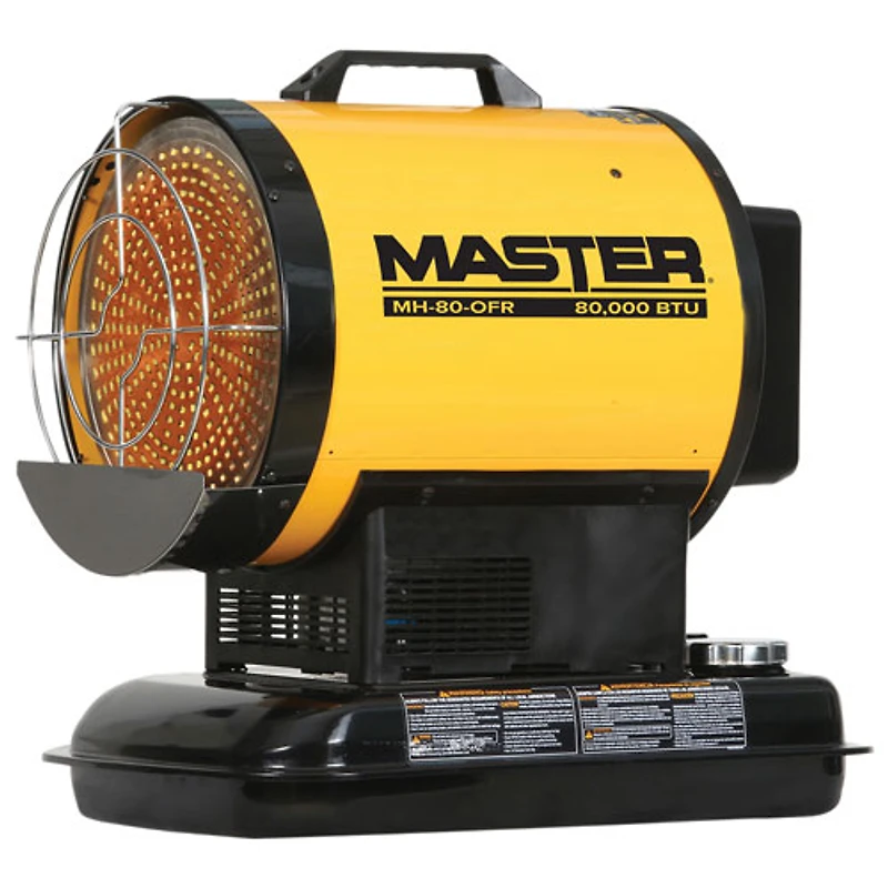 Radiateur au diesel/kérosène et à batterie de Master - 80 000 BTU - Jaune