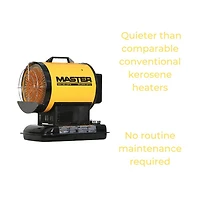 Radiateur au diesel/kérosène et à batterie de Master - 80 000 BTU - Jaune