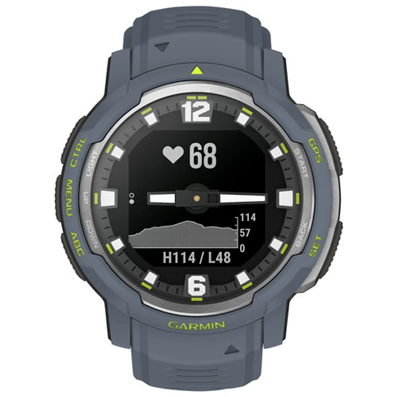 Garmin Instinct Crossover 45mm Bluetooth Multisport Smartwatch - Blue Granite