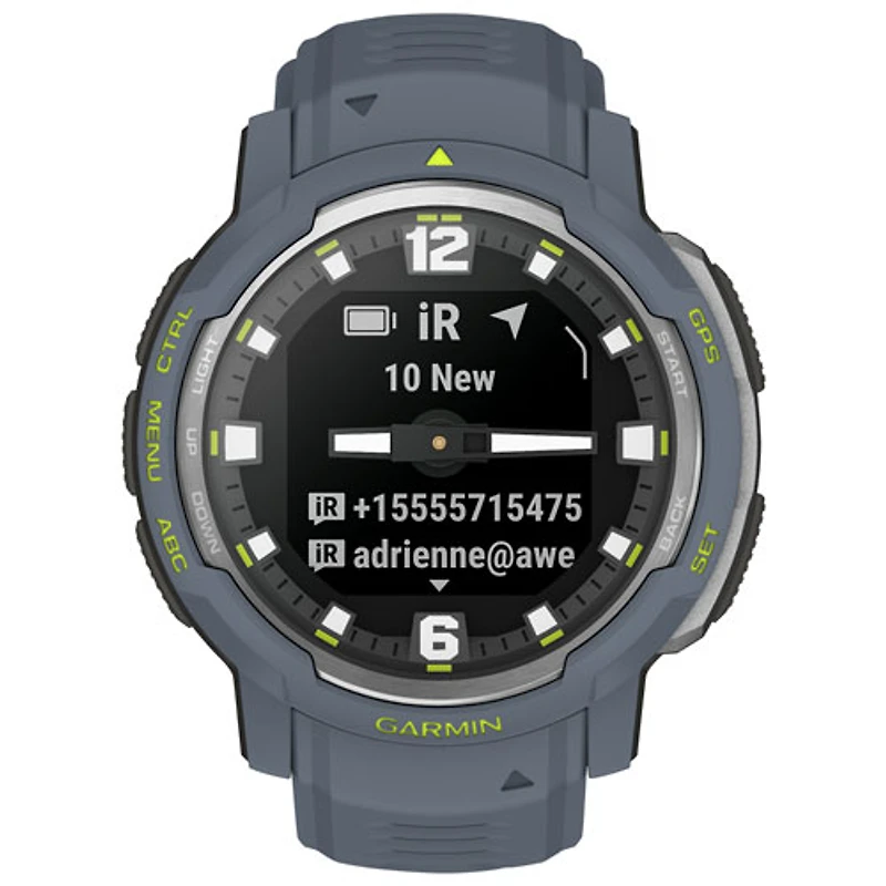 Garmin Instinct Crossover 45mm Bluetooth Multisport Smartwatch - Blue Granite