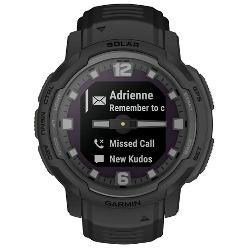 Montre intelligente multisport Bluetooth de 45 mm Instinct Crossover Solar Tactical Edition de Garmin - Noir