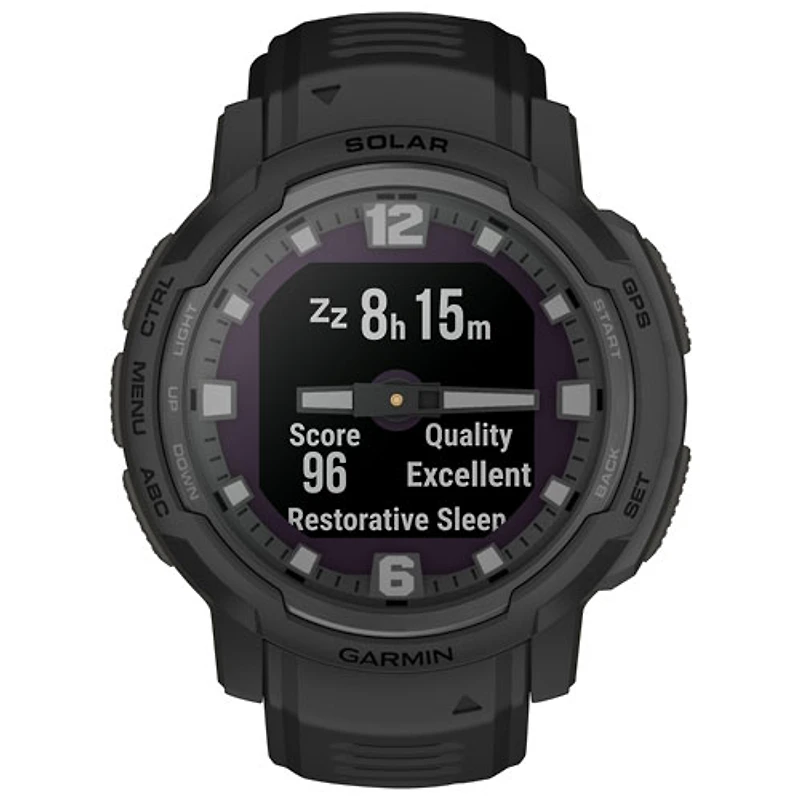 Montre intelligente multisport Bluetooth de 45 mm Instinct Crossover Solar Tactical Edition de Garmin - Noir