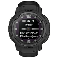 Montre intelligente multisport Bluetooth de 45 mm Instinct Crossover Solar Tactical Edition de Garmin - Noir
