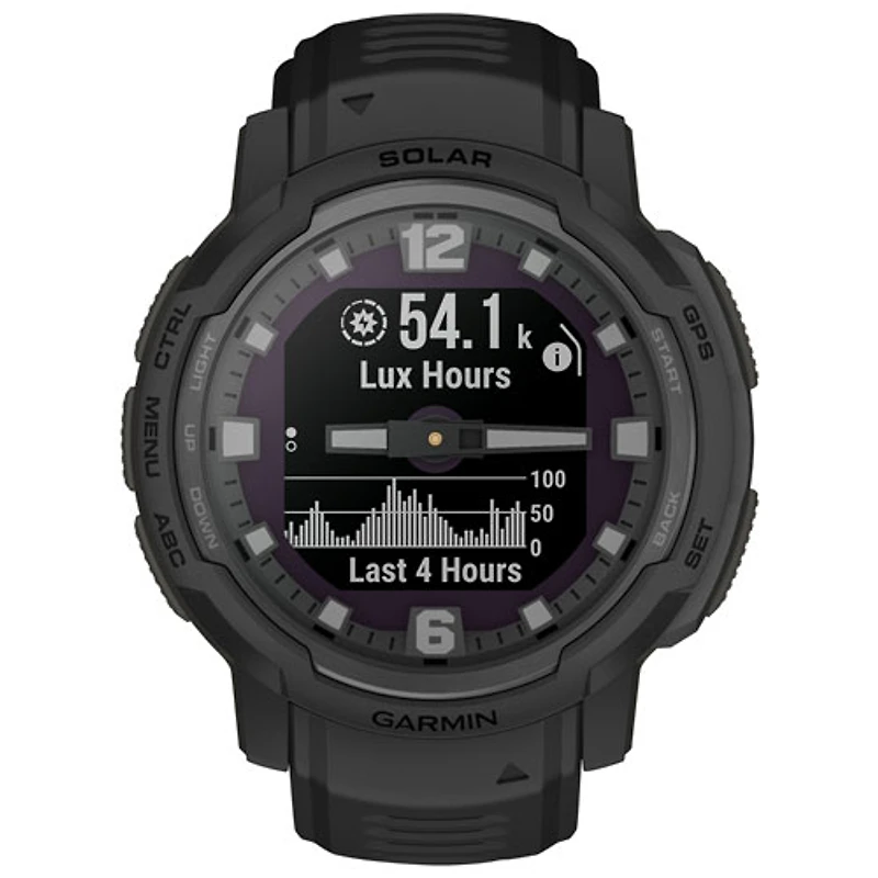 Montre intelligente multisport Bluetooth de 45 mm Instinct Crossover Solar Tactical Edition de Garmin - Noir