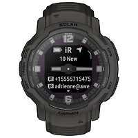 Montre intelligente multisport Bluetooth de 45 mm Instinct Crossover Solar de Garmin - Graphite