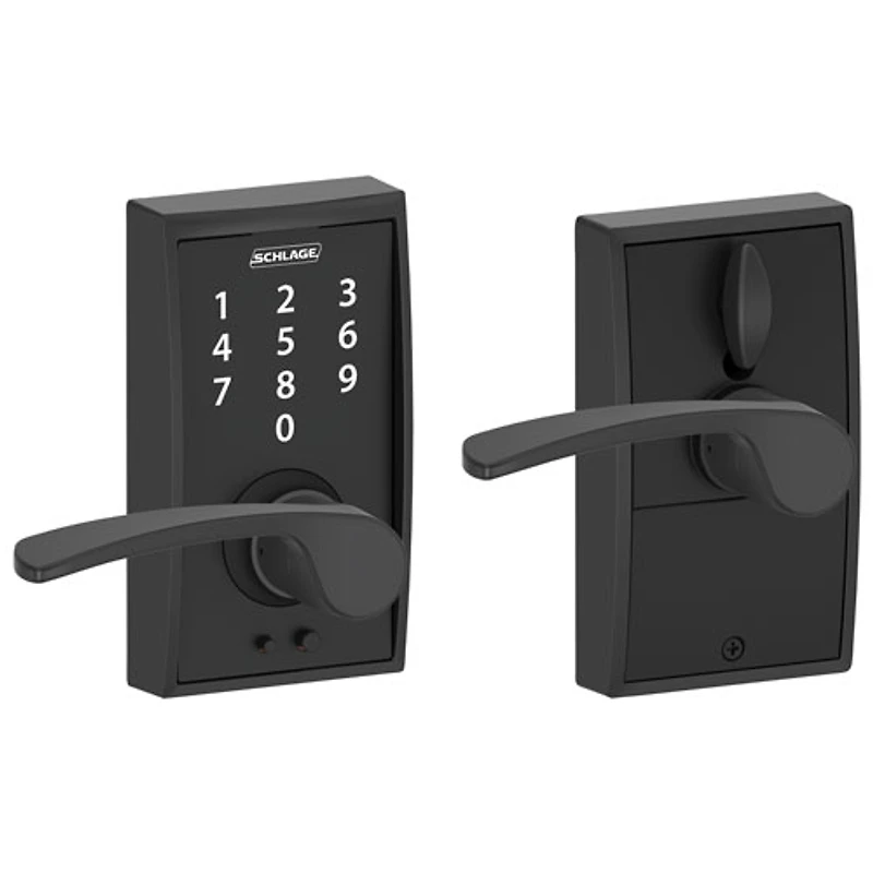 Serrure de porte électronique à levier tactile de Schlage - Noir mat - Exclusivité Best Buy