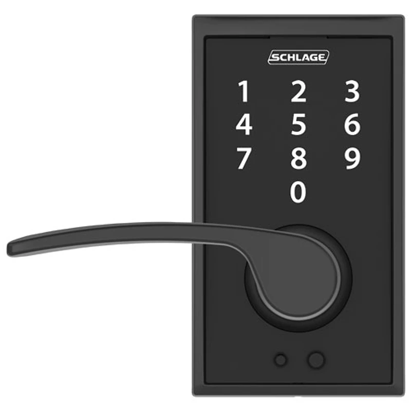 Serrure de porte électronique à levier tactile de Schlage - Noir mat - Exclusivité Best Buy