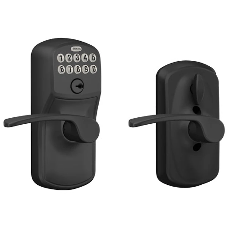Serrure de porte à levier à clavier électronique de Schlage - Noir mat - Exclusivité Best Buy