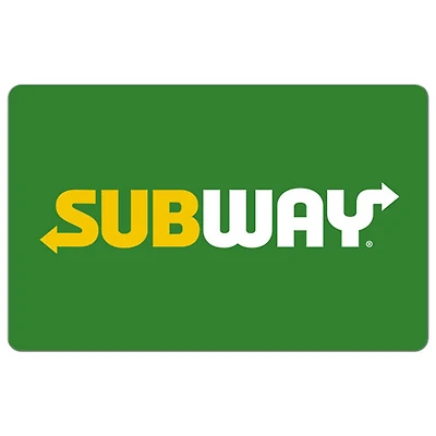Carte-cadeau Subway - 50 $ - Téléchargement numérique