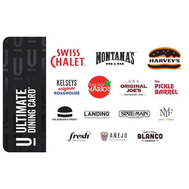 Carte-cadeau Ultimate Dining - 100 $ - Téléchargement numérique