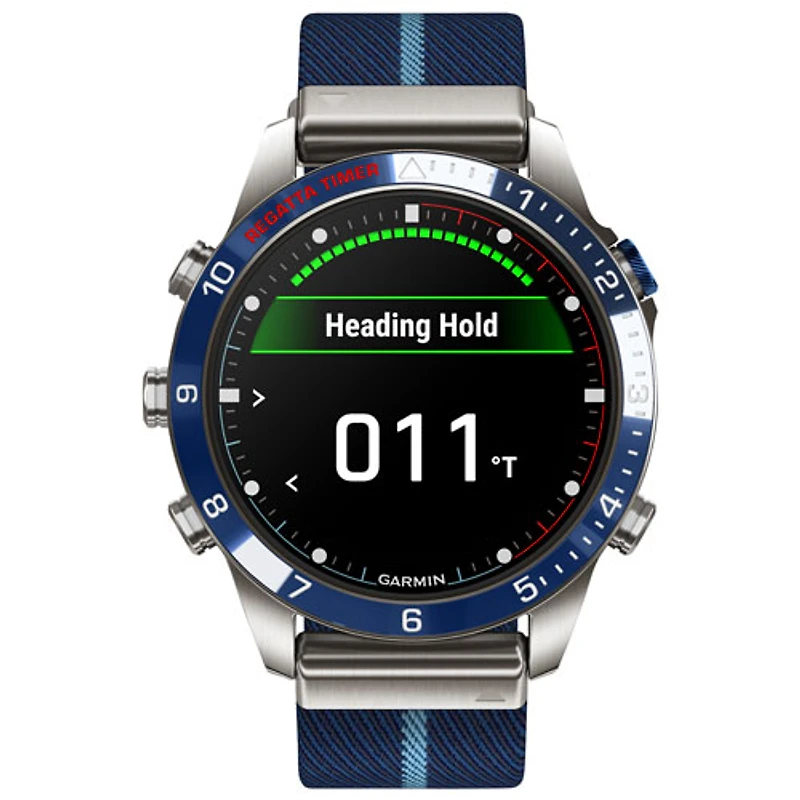 Montre intelligente nautique Bluetooth de 46 mm MARQ Captain Gen 2 de Garmin - Bleu marine