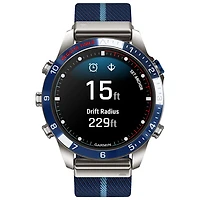 Montre intelligente nautique Bluetooth de 46 mm MARQ Captain Gen 2 de Garmin - Bleu marine