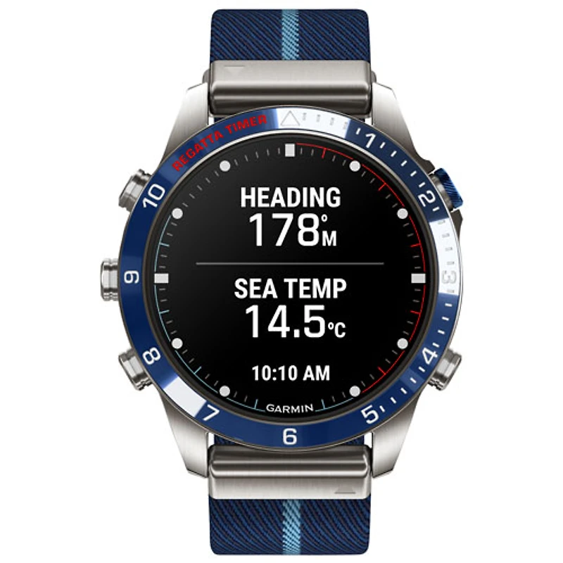 Garmin MARQ Captain Gen 2 46mm Bluetooth Sailing Smartwatch - Navy