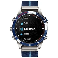 Montre intelligente nautique Bluetooth de 46 mm MARQ Captain Gen 2 de Garmin - Bleu marine