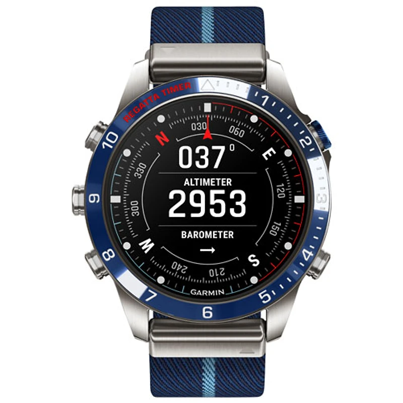 Montre intelligente nautique Bluetooth de 46 mm MARQ Captain Gen 2 de Garmin - Bleu marine