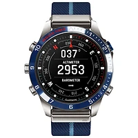 Montre intelligente nautique Bluetooth de 46 mm MARQ Captain Gen 2 de Garmin - Bleu marine