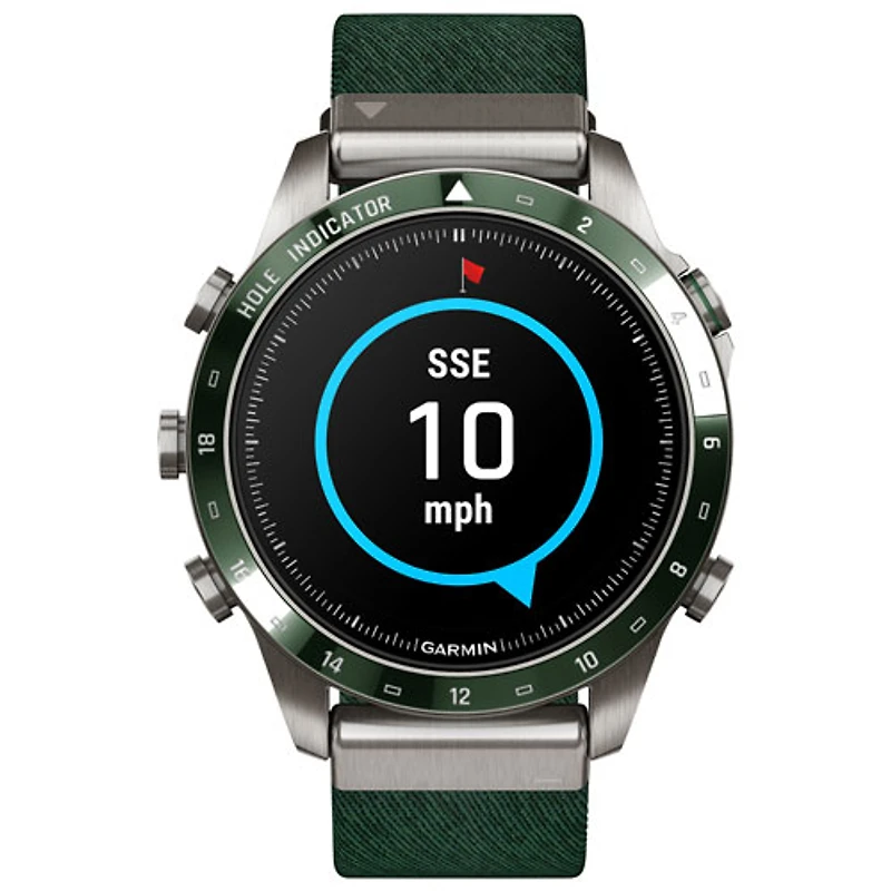 Montre intelligente Bluetooth avec GPS de 46 mm MARQ Golfer Gen 2 de Garmin - Vert pin