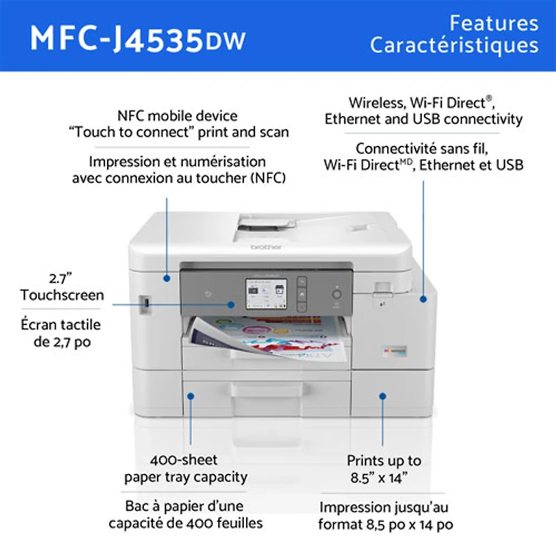 Imprimante à jet d'encre tout-en-un sans fil INKvestment Tank de Brother (MFC-J4535DW)