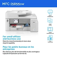 Imprimante à jet d'encre tout-en-un sans fil MFCJ5855DW de Brother avec INKvestment Tank