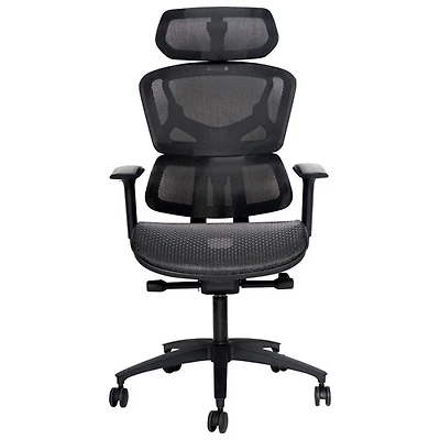 Fauteuil de bureau en filet à dossier pleine hauteur President de Naz - Noir