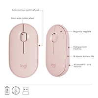 Logitech MK470 Slim Combo Wireless Optical Keyboard & Mouse Combo - Pink