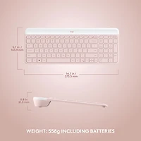 Logitech MK470 Slim Combo Wireless Optical Keyboard & Mouse Combo - Pink