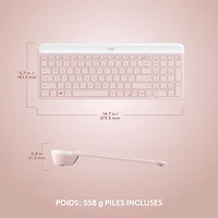 Logitech MK470 Slim Combo Wireless Optical Keyboard & Mouse Combo - Pink