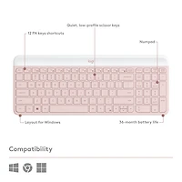 Logitech MK470 Slim Combo Wireless Optical Keyboard & Mouse Combo - Pink