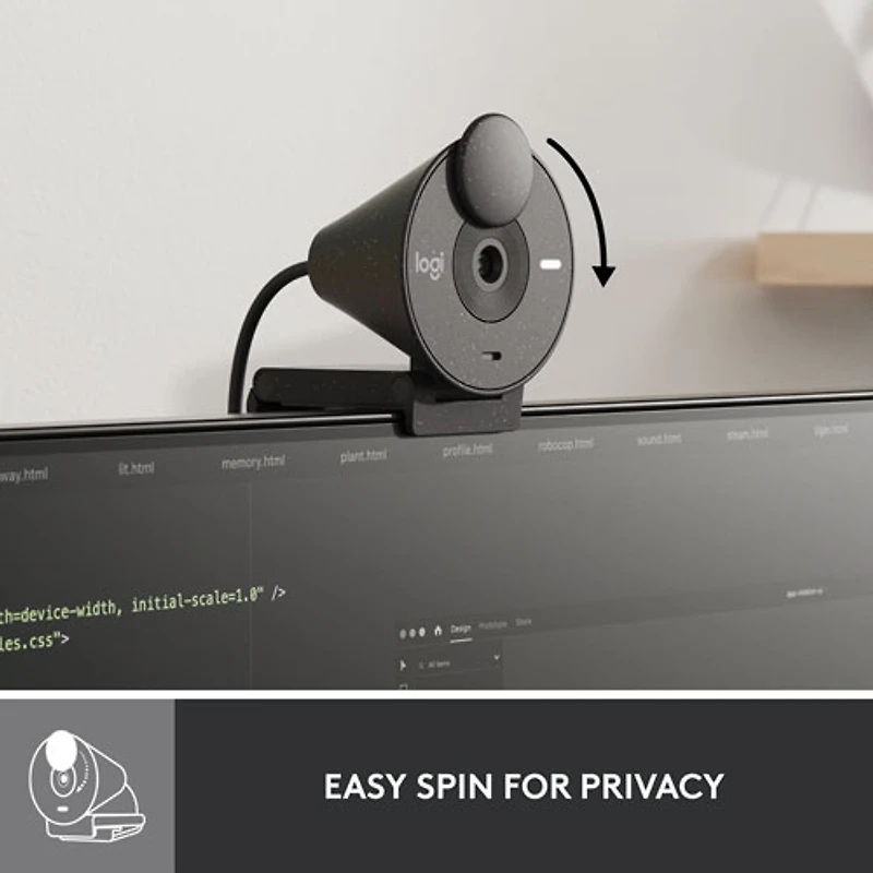 Logitech Brio 300 Full HD 1080p Webcam with Mono Noise Reduction Mic - Graphite